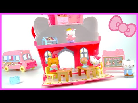 玩hello kitty凱蒂貓上學去 坐校車 玩具開箱
